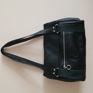 LACOSTE Black Soft Calf Leather Shoulder Bag